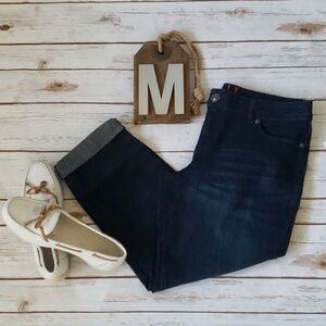 Elle dark wash jeans with unfinished hems NWT